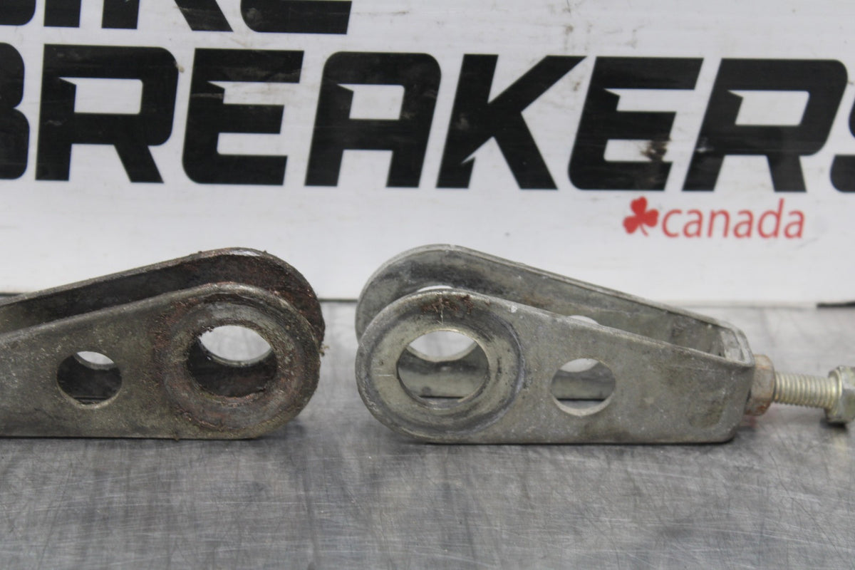 77 SUZUKI GS750 SWINGARM CHAIN TENSIONER ADJUSTMENT BRACKETS  BB779