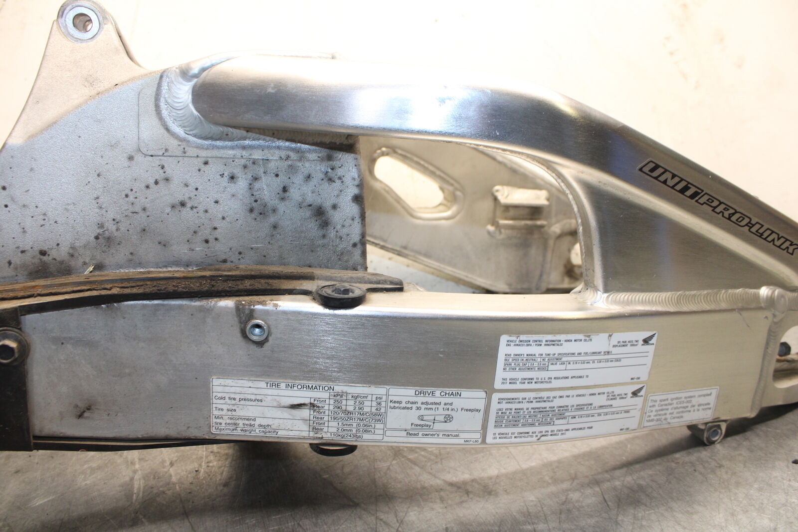 17-21 HONDA CBR1000RR SP REAR SWINGARM BACK SUSPENSION SWING ARM BB681