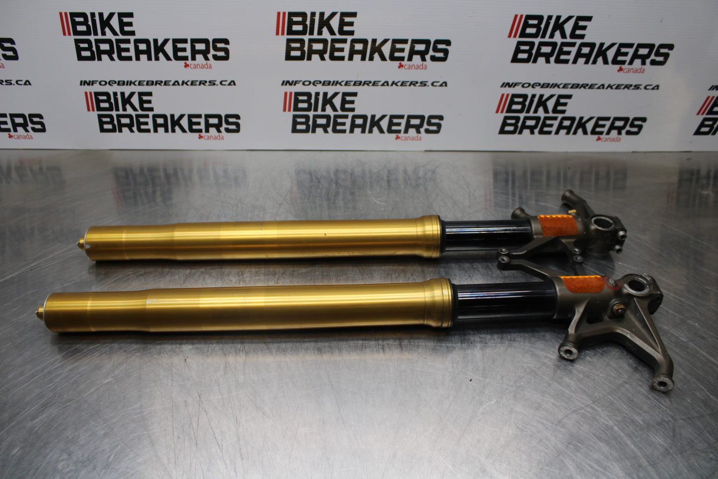 04-05 KAWASAKI NINJA ZX10R FRONT FORKS SHOCK SUSPENSION SET PAIR BB163
