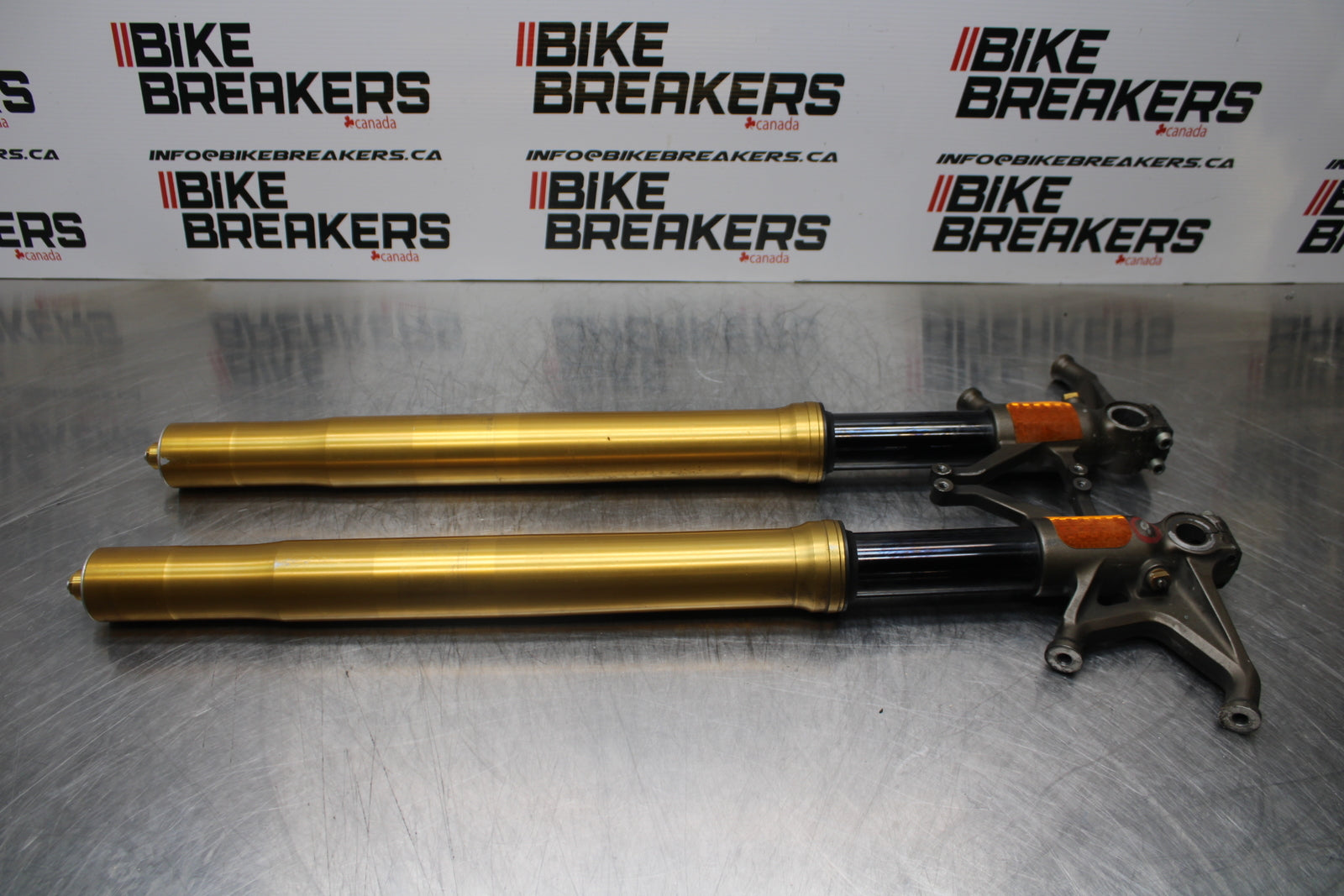 04-05 KAWASAKI NINJA ZX10R FRONT FORKS SHOCK SUSPENSION SET PAIR BB163