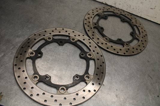 08-09 YAMAHA YZF R6S FRONT LEFT RIGHT BRAKE ROTORS DISCS 5SL-2581T-00-00  BB690