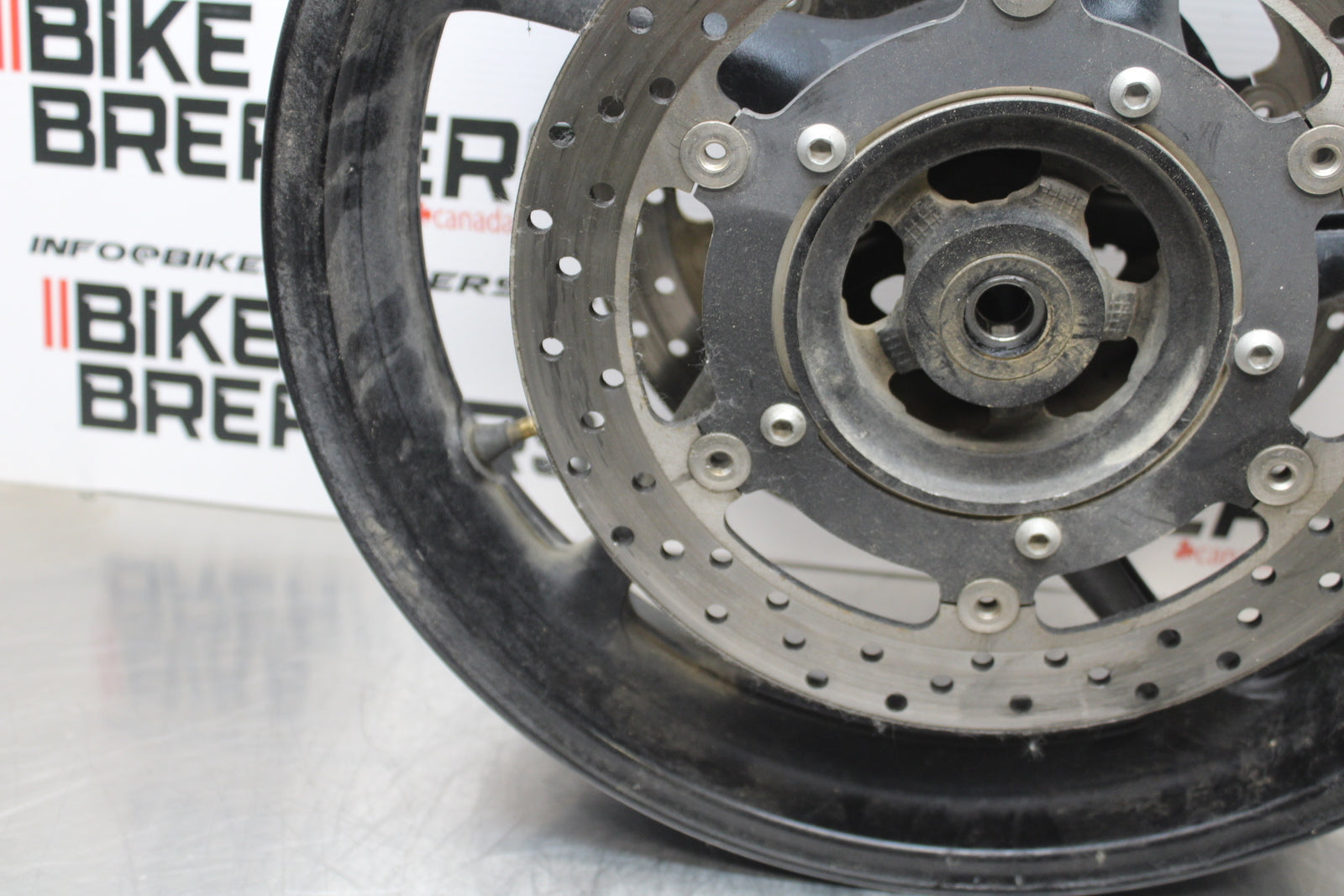 09-15 YAMAHA FZ6R FRONT WHEEL FRONT RIM & ROTORS BB161