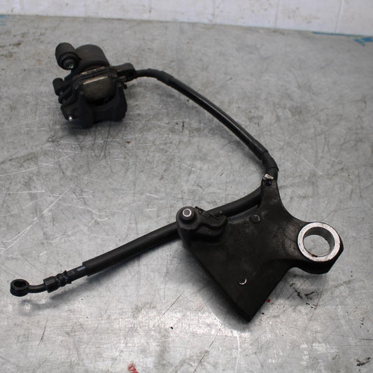 08-16 YAMAHA YZF R6 REAR BACK BRAKE CALIPER W MOUNT BRACKET BB431