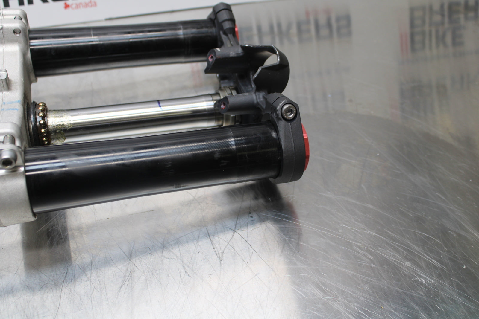 13-18 KAWASAKI NINJA ZX6R COMPLETE FRONT END FORKS SUSPENSION TRIPLE TREE BB143