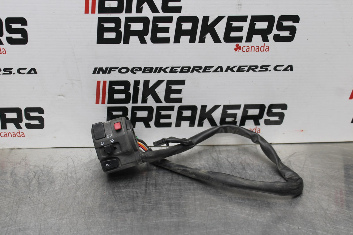 06-07 KAWASAKI NINJA 650R EX650A LEFT CLIP ON HANDLE HORN SIGNALS SWITCH BB774