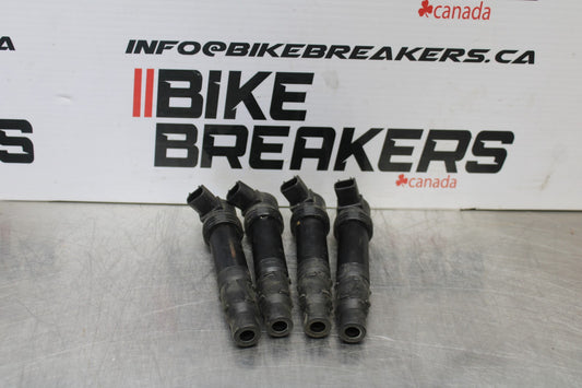 07-08 KAWASAKI NINJA ZX6R IGNITION COILS COIL SPARK PLUG CAPS 21171-1282 BB203