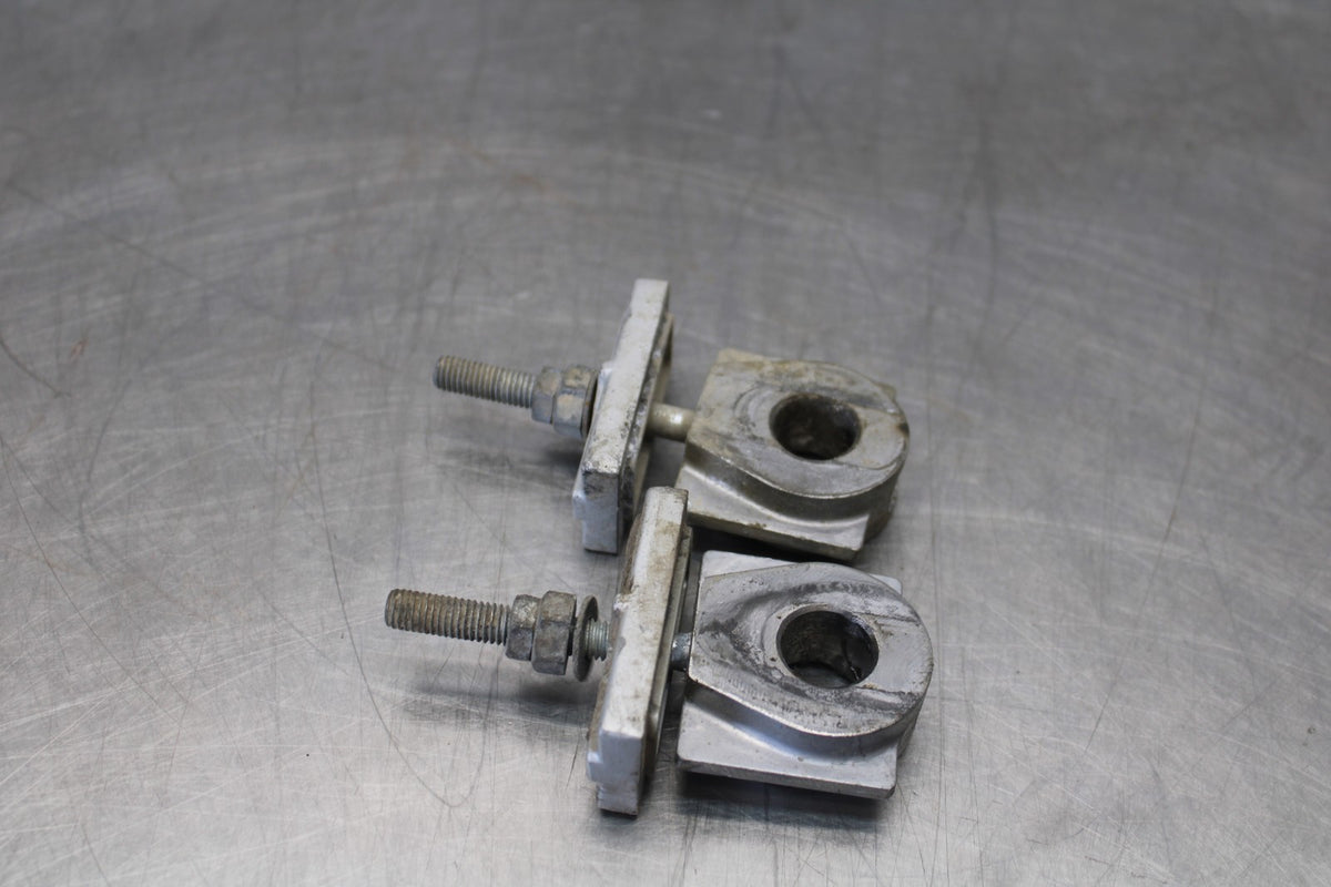 06 KAWASAKI KLR650 SWINGARM CHAIN TENSIONER ADJUSTMENT BRACKETS  BB919