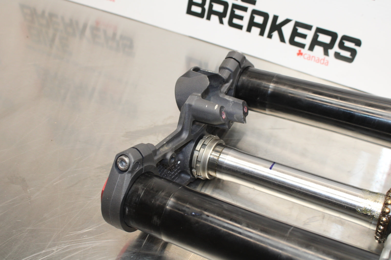 13-18 KAWASAKI NINJA ZX6R COMPLETE FRONT END FORKS SUSPENSION TRIPLE TREE BB143