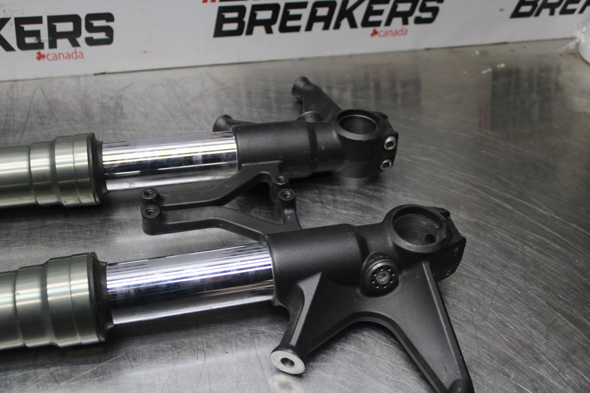 09-12 KAWASAKI NINJA ZX6R FRONT FORKS  SUSPENSION SET PAIR 44071-0634-11G BB617