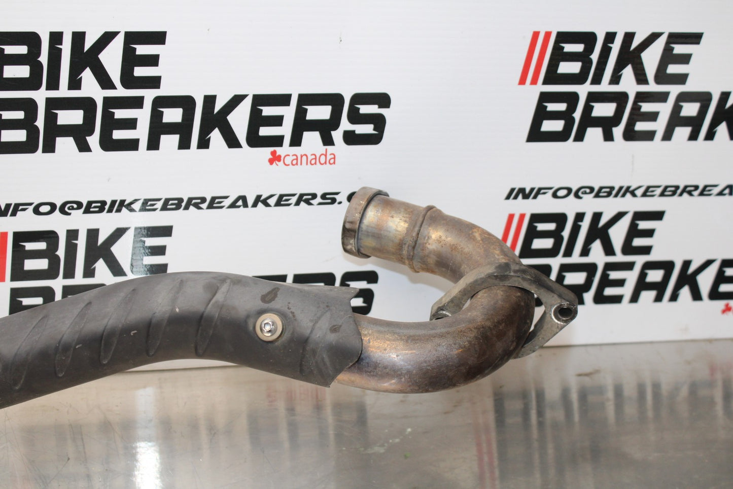 08-18 KAWASAKI KLR650 FULL EXHAUST SYSTEM HEADERS PIPE MUFFLER BB183