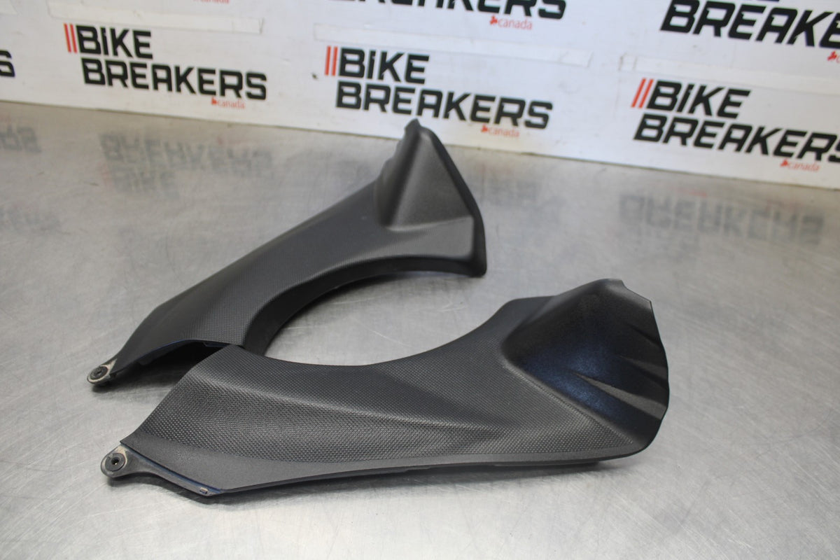 07-08 KAWASAKI NINJA ZX6R RIGHT LEFT FRONT INNER COVERS PANELS COWLS BB937