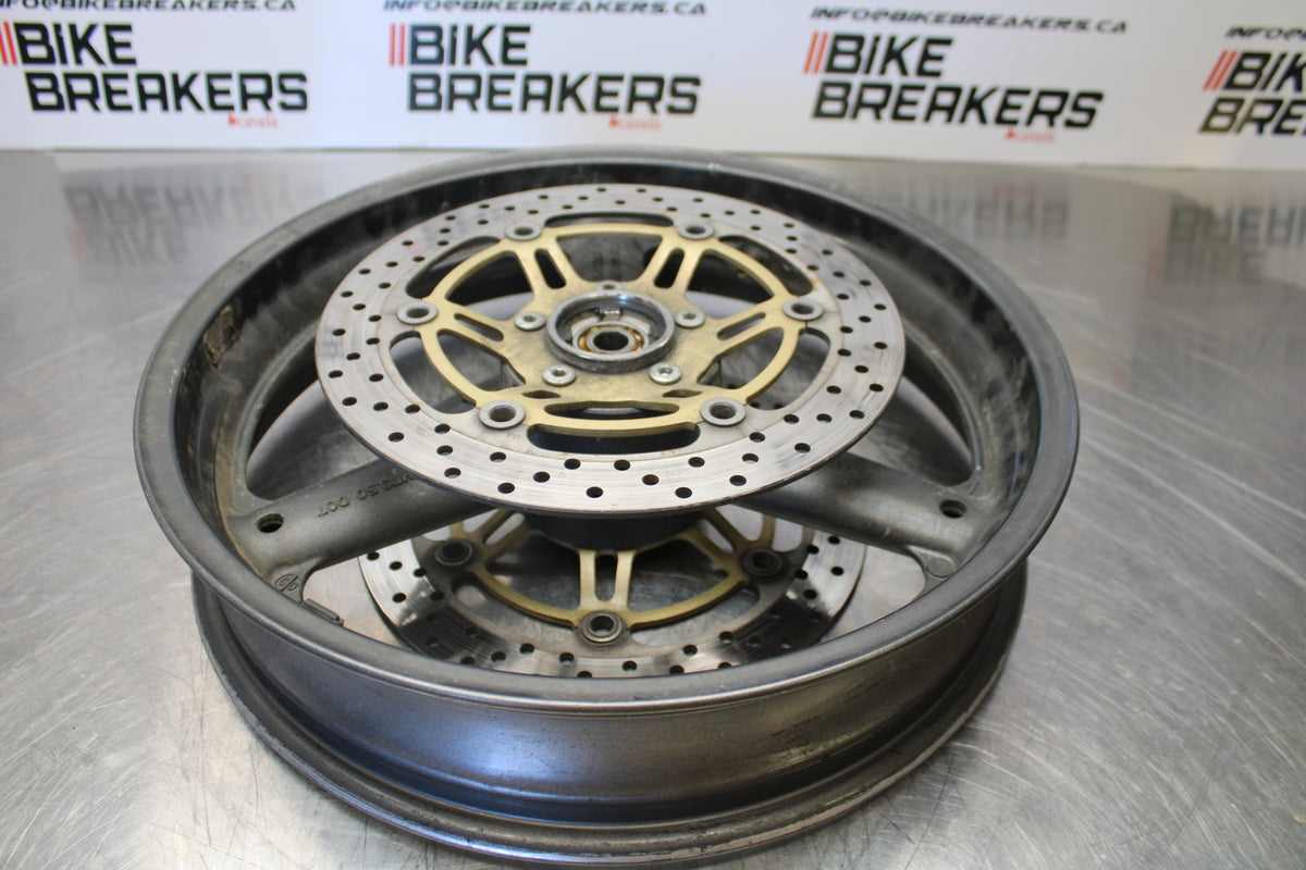00 SUZUKI SV650 FRONT WHEEL FRONT RIM & ROTORS BB156