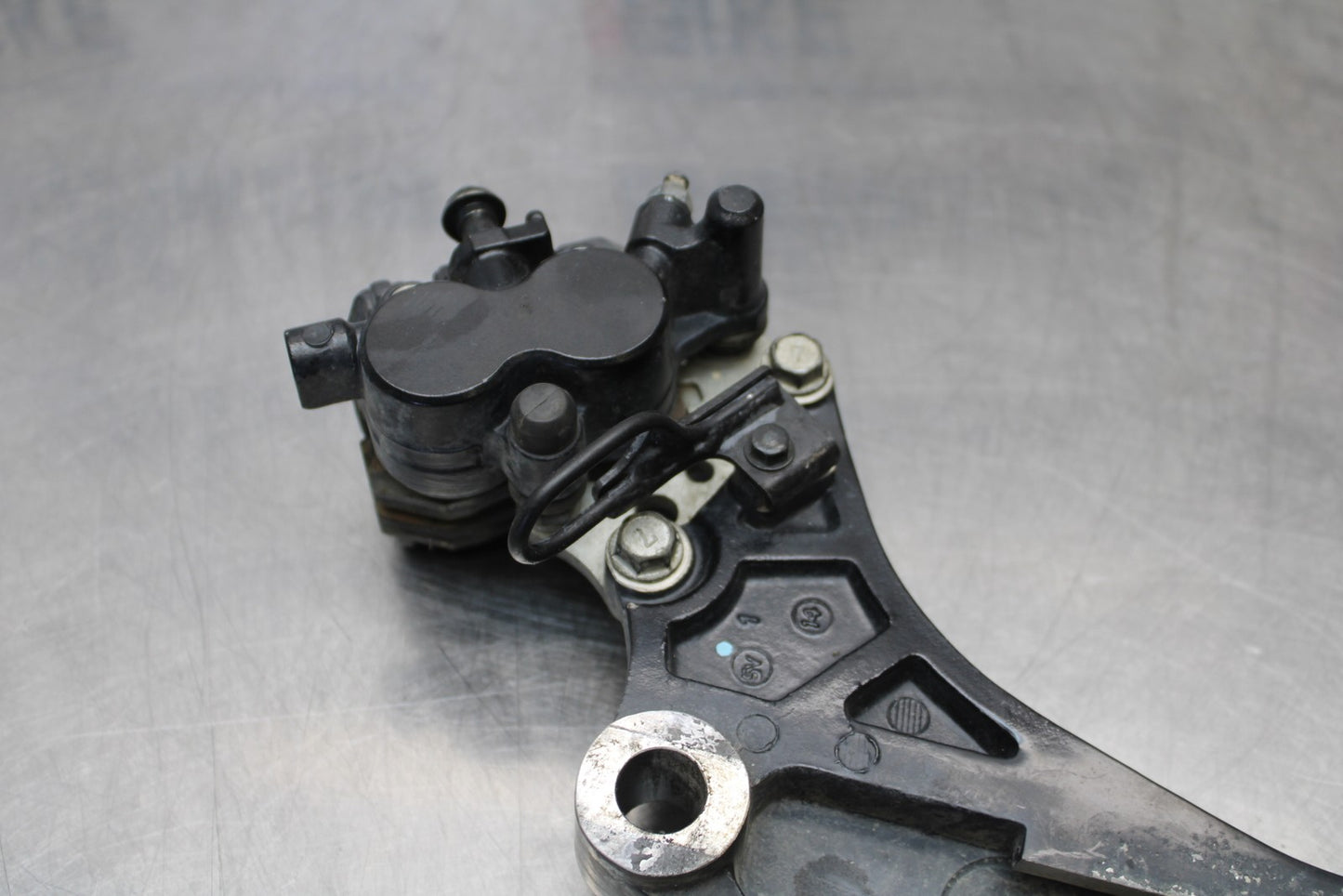 08-18 KAWASAKI KLR650 REAR BACK BRAKE CALIPER W MOUNT BRACKET BB183