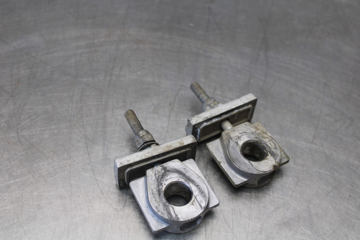 06 KAWASAKI KLR650 SWINGARM CHAIN TENSIONER ADJUSTMENT BRACKETS  BB919