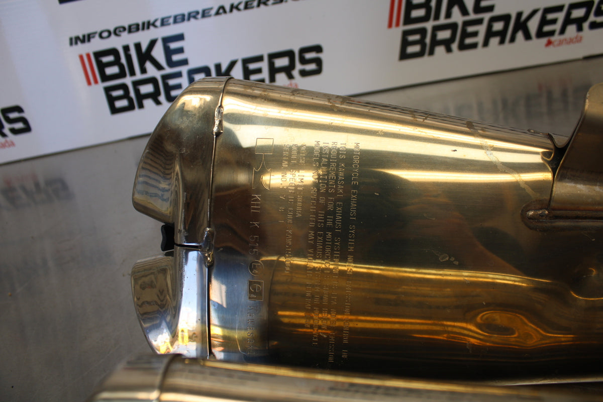07 KAWASAKI Z1000 EXHAUST PIPE MUFFLER SLIP ON CAN SILENCER SET BB148
