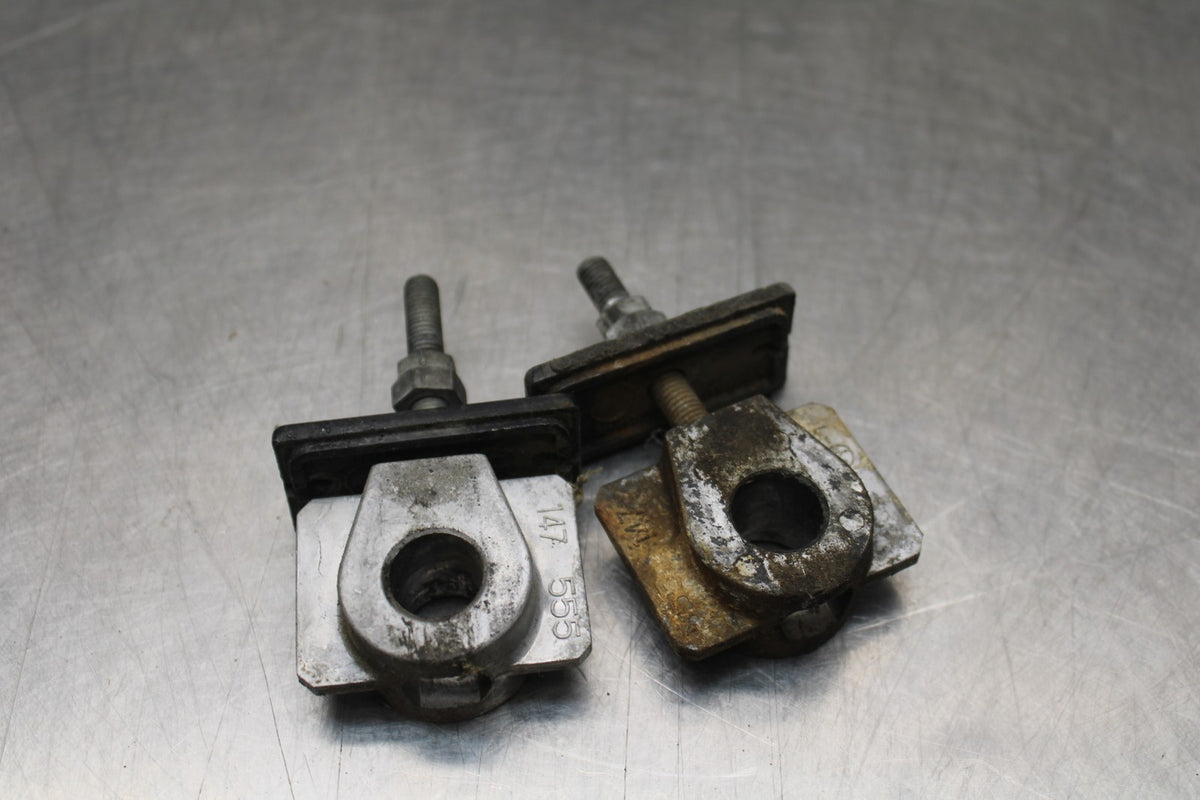 96 KAWASAKI NINJA 500 EX500A SWINGARM CHAIN TENSIONER ADJUSTMENT BRACKETS  BB768