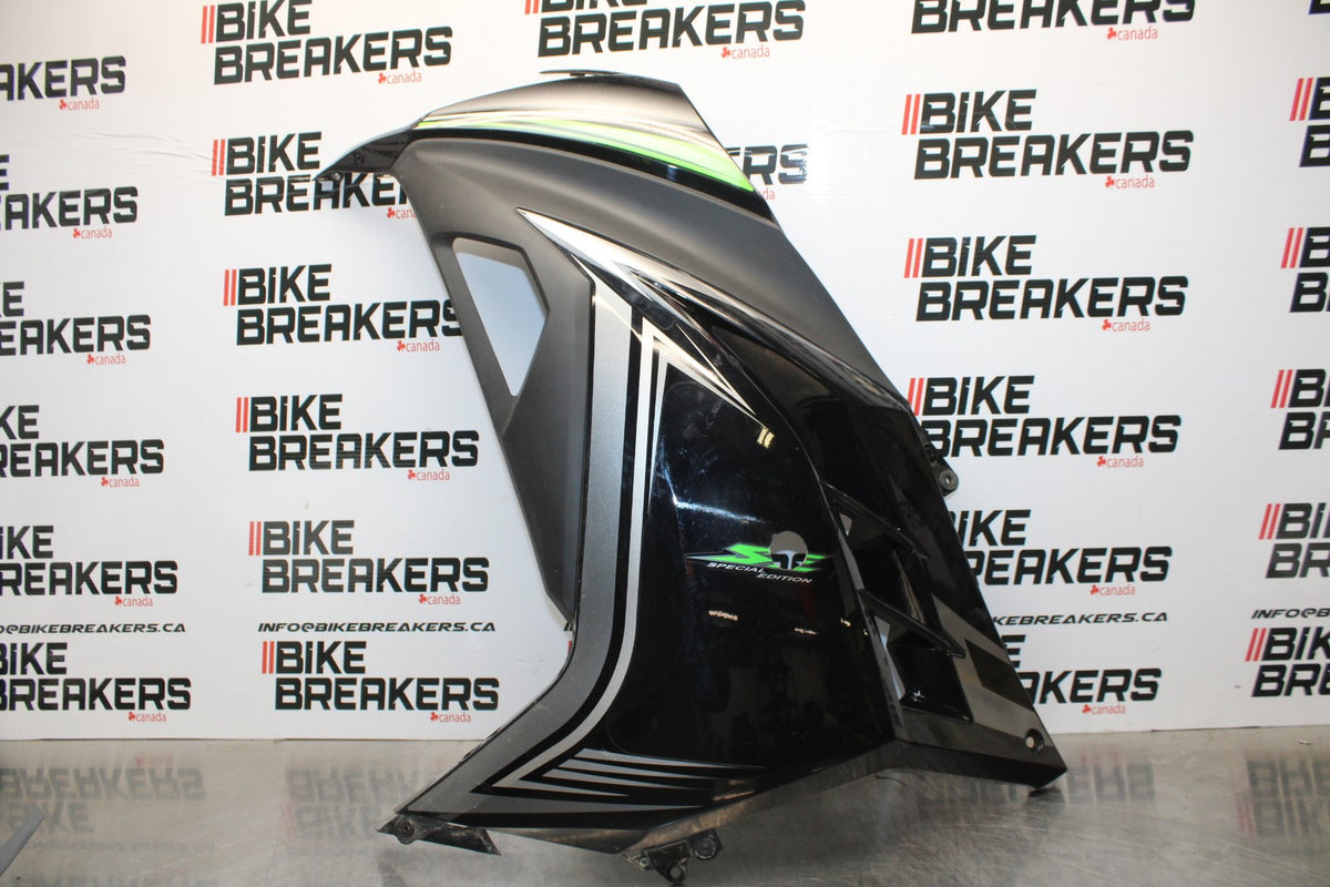 13-17 KAWASAKI NINJA 300 EX300 ABS LEFT MID UPPER SIDE FAIRING COWL BB187
