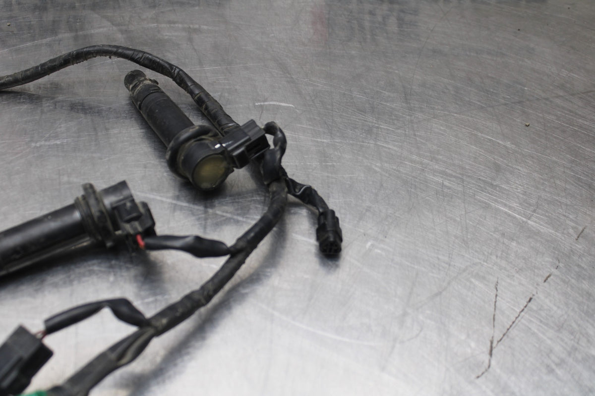 08-16 YAMAHA YZF R6 IGNITION COILS & COIL WIRING HARNESS WIRE LOOM BB798