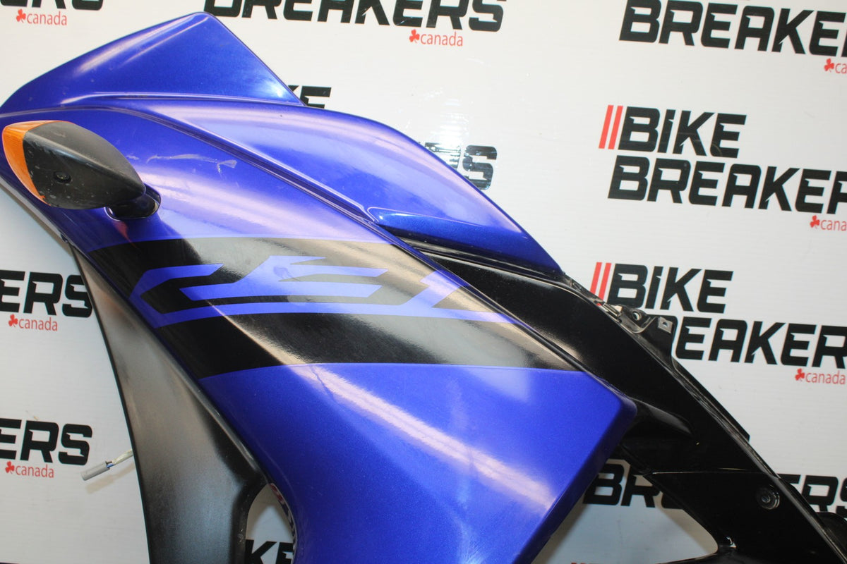 17-18 YAMAHA YZF R3 LEFT LOWER MID UPPER SIDE FAIRING COWL BB788