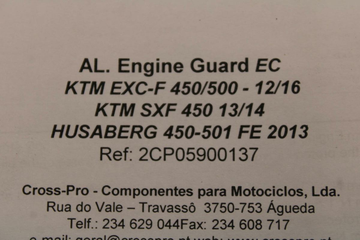 13-14 KTM 450 SXF CROSSPRO LOWER BOTTOM SKID PLATE GUARD SHIELD