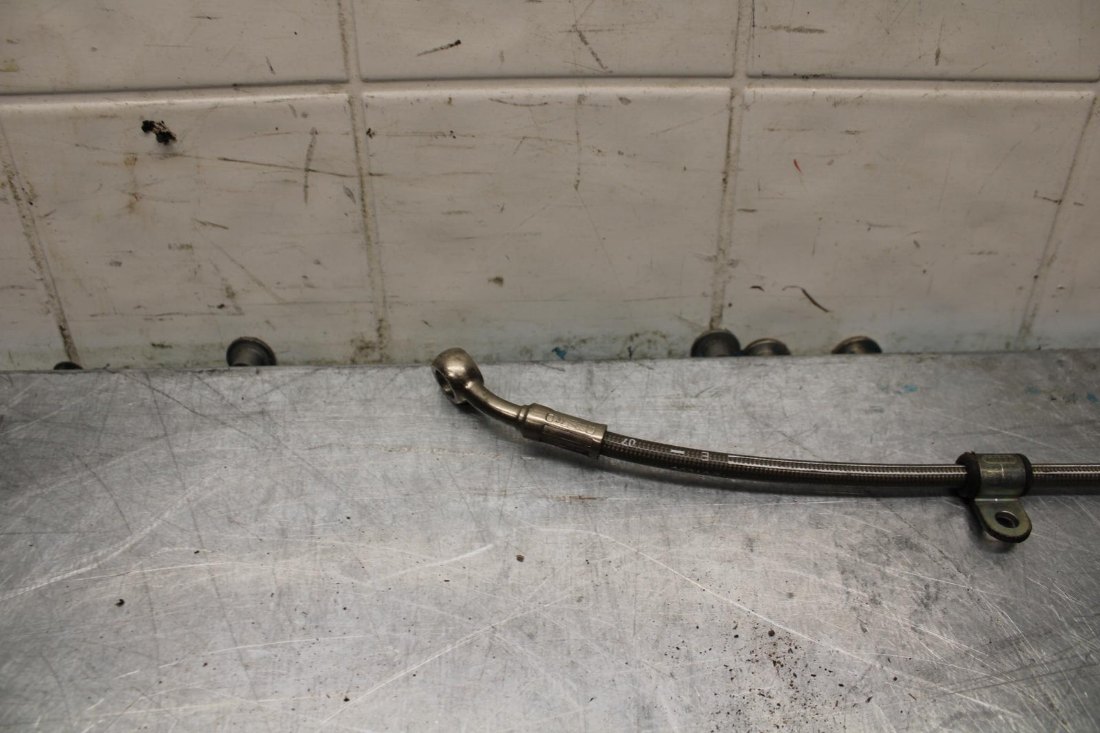 06-07 TRIUMPH DAYTONA 675 DAYTONA 675 BRAIDED REAR BACK BRAKE HOSE BB441
