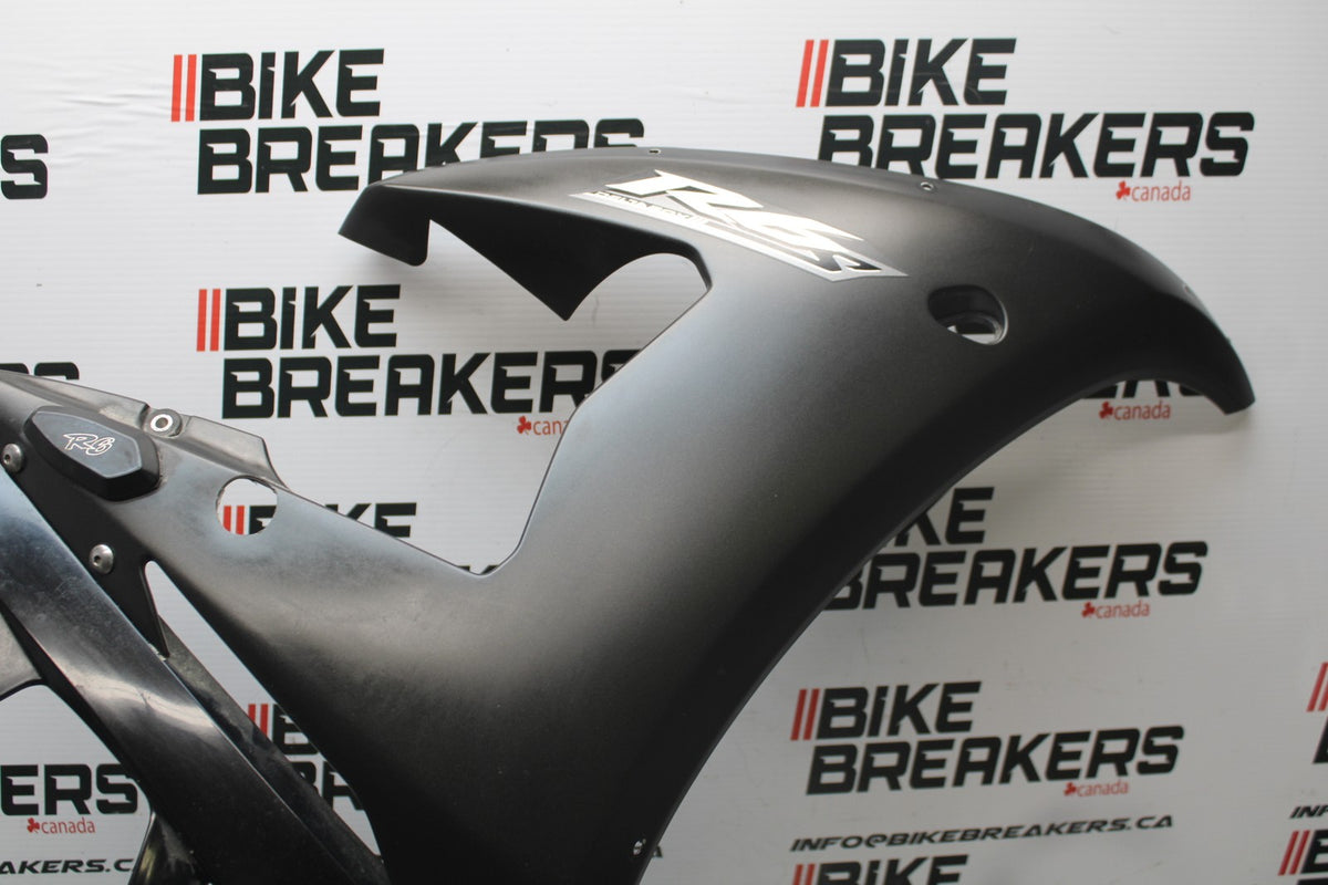 08-09 YAMAHA YZF R6S RIGHT LOWER MID UPPER SIDE FAIRING COWL  BB796