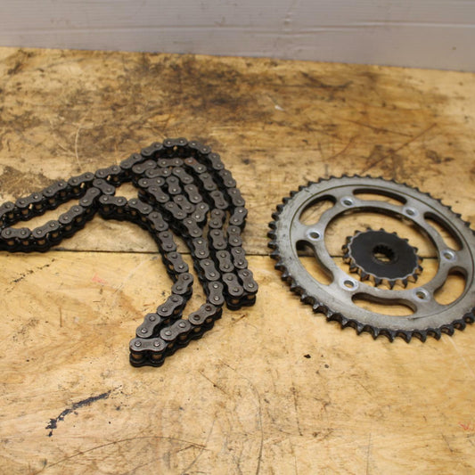 91-93 YAMAHA FZR1000 REAR BACK & FRONT SPROCKET W CHAIN