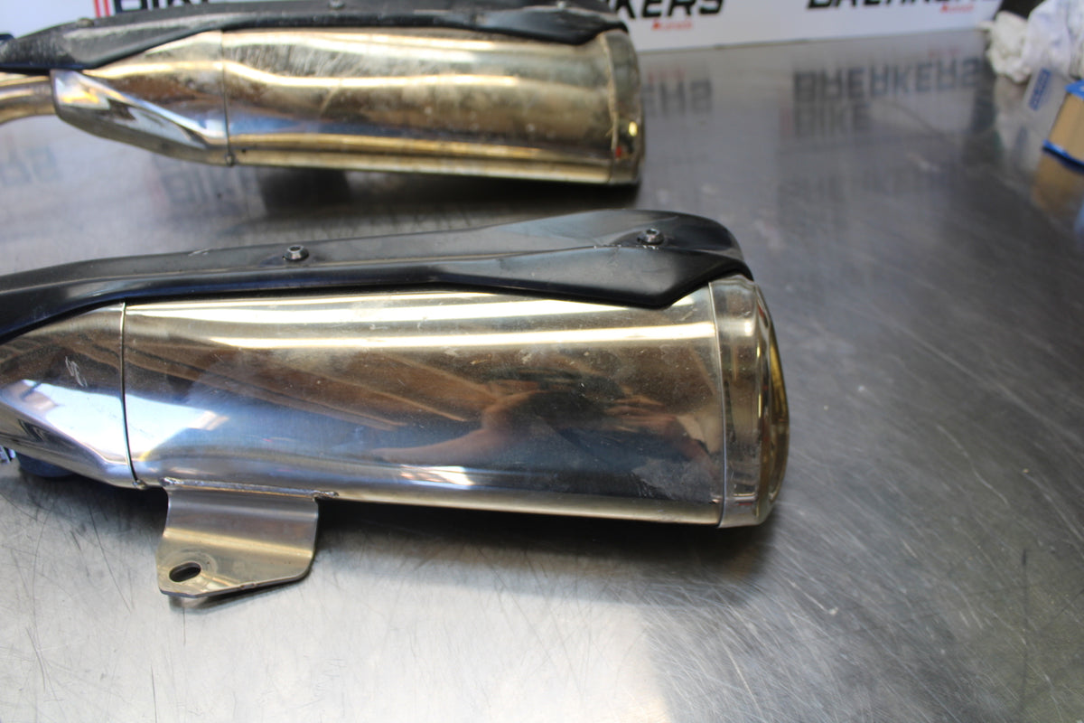 07 KAWASAKI Z1000 EXHAUST PIPE MUFFLER SLIP ON CAN SILENCER SET BB148