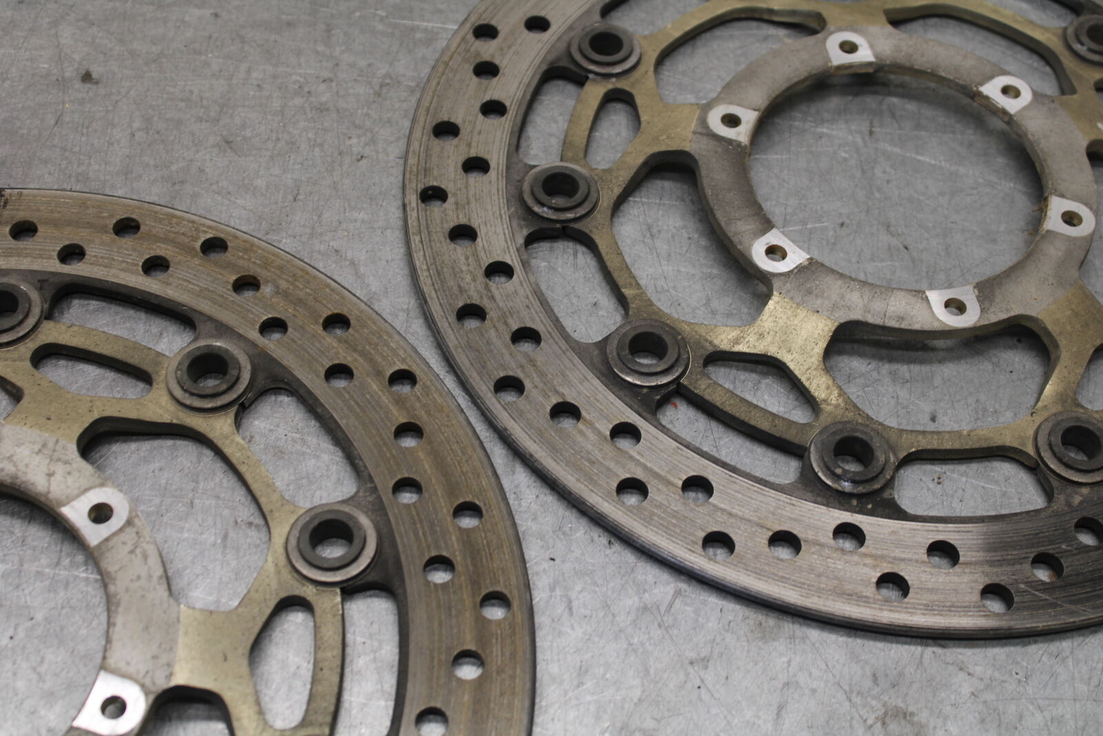 05-06 HONDA CBR600RR FRONT LEFT RIGHT BRAKE ROTORS DISCS 45120-MEE-D01  BB689
