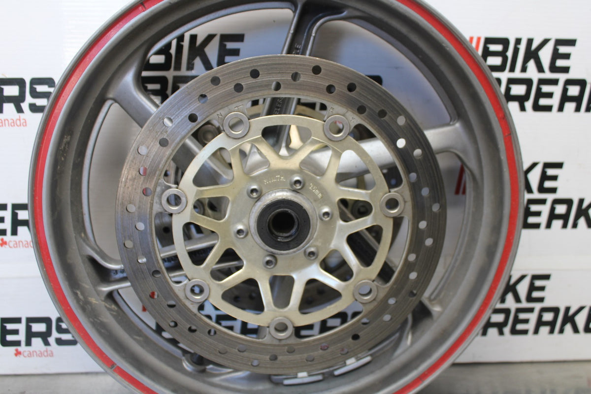 06-07 HONDA INTERCEPTOR 800 VFR800 FRONT WHEEL FRONT TIM & ROTORS BB917