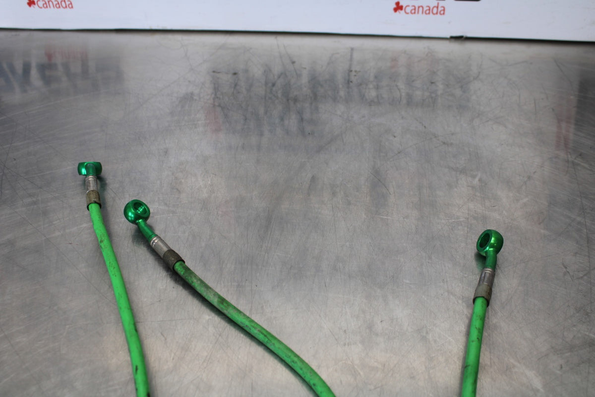 2007 Kawasaki Ninja ZX6R ZX600P AFTERMARKET FRONT REAR BRAKE HOSES LINES BB175