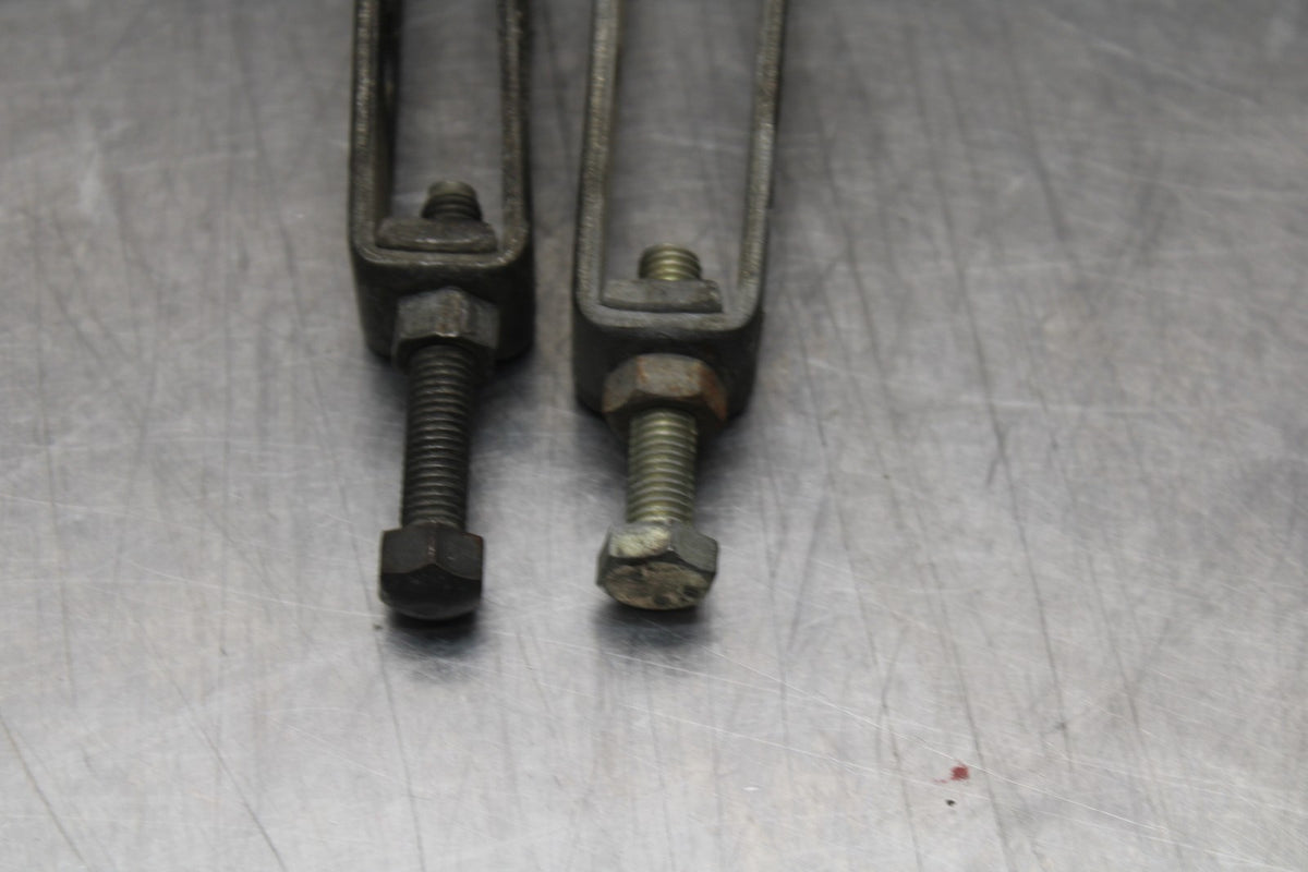 77 SUZUKI GS750 SWINGARM CHAIN TENSIONER ADJUSTMENT BRACKETS  BB779
