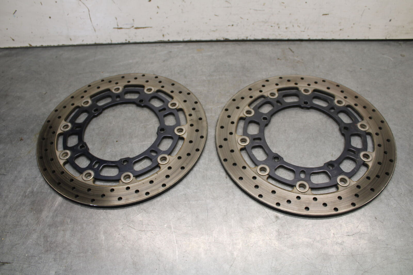 08-16 YAMAHA YZF R6 FRONT LEFT RIGHT BRAKE ROTORS DISCS 13S-2581T-00-00 BB247