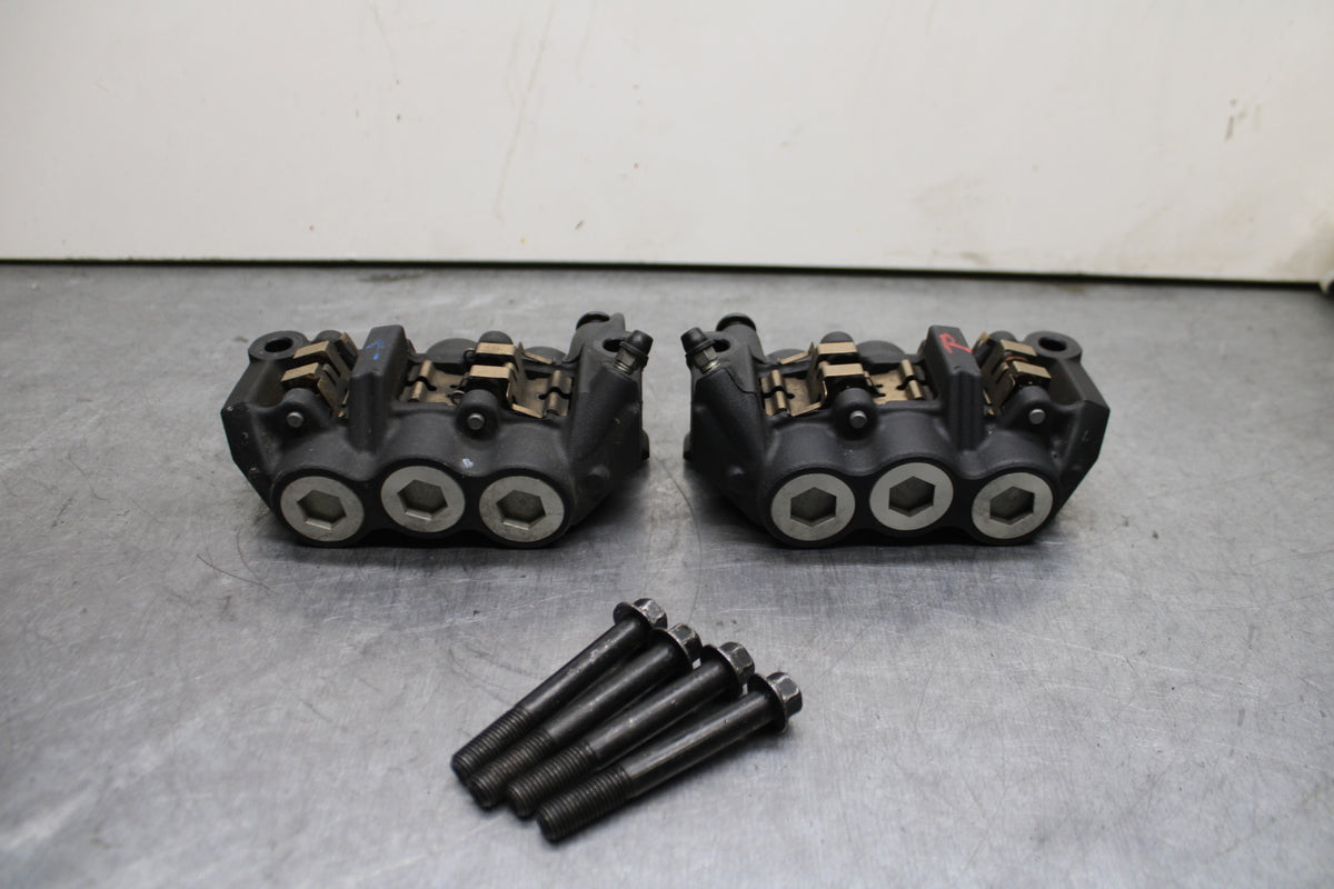 09-14 YAMAHA YZF R1 RIGHT LEFT FRONT BRAKE CALIPER SET PAIR CALIPERS BB118
