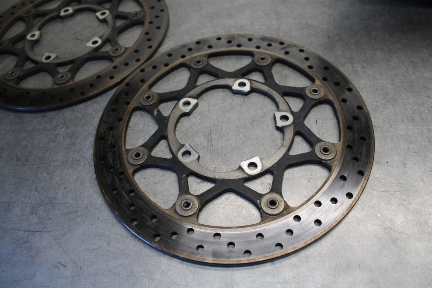 05-06 SUZUKI GSXR1000 FRONT LEFT RIGHT BRAKE ROTORS DISCS 59210-41G00 BB677