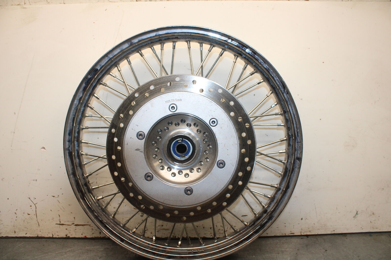10-13 HONDA SHADOW RS 750 VT750RS FRONT WHEEL AND BRAKE DISC ROTOR BB718