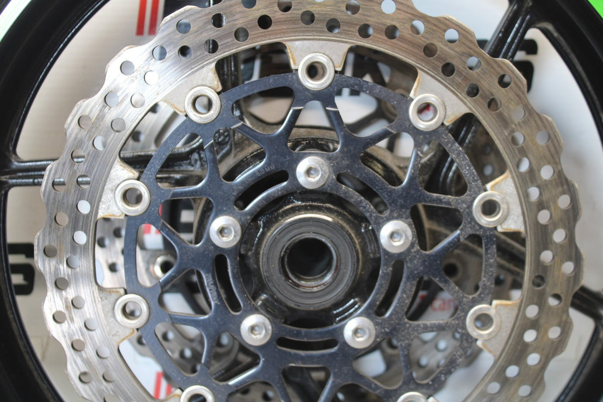 08 KAWASAKI NINJA ZX10R FRONT WHEEL FRONT RIM & ROTORS BB902