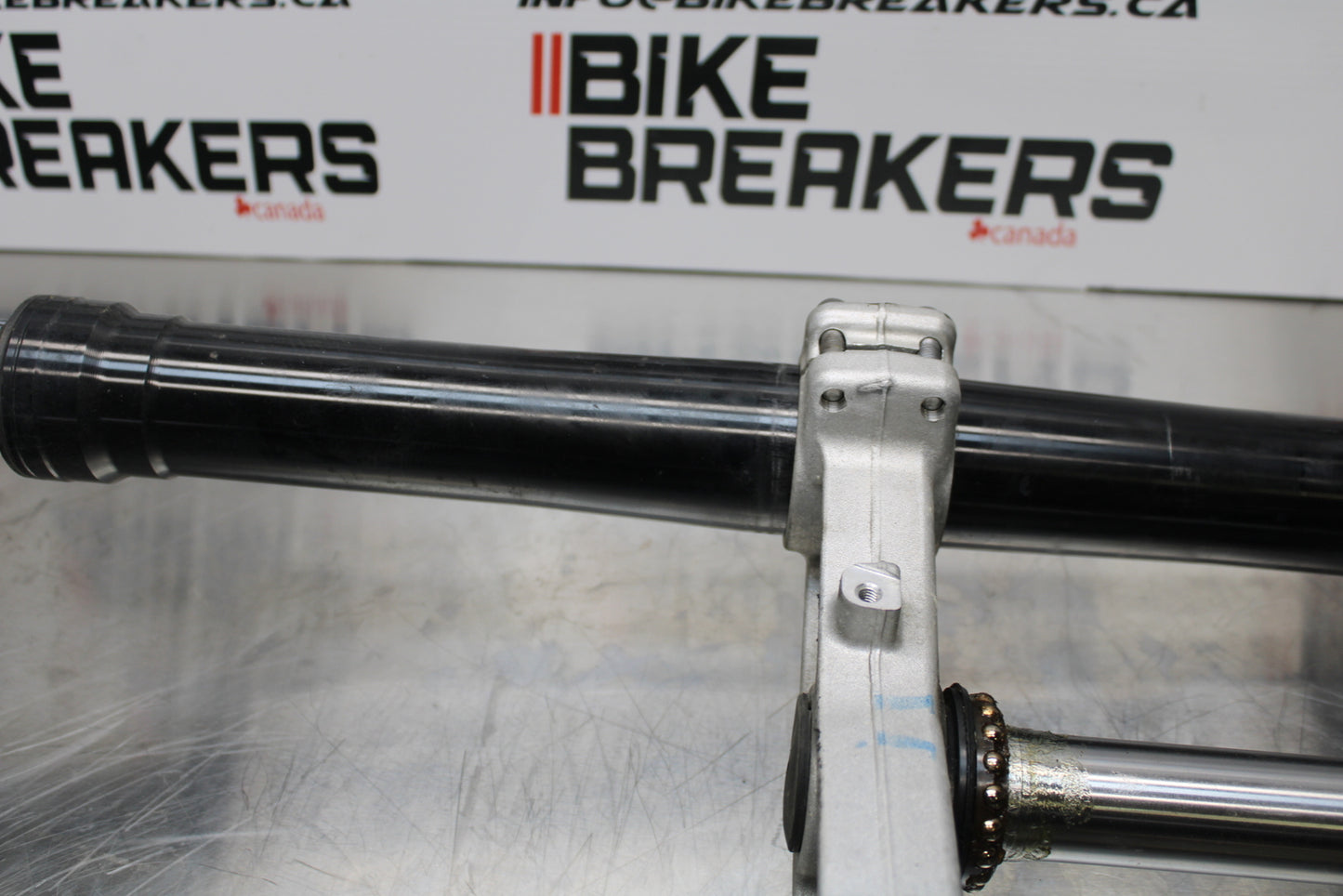 13-18 KAWASAKI NINJA ZX6R COMPLETE FRONT END FORKS SUSPENSION TRIPLE TREE BB143