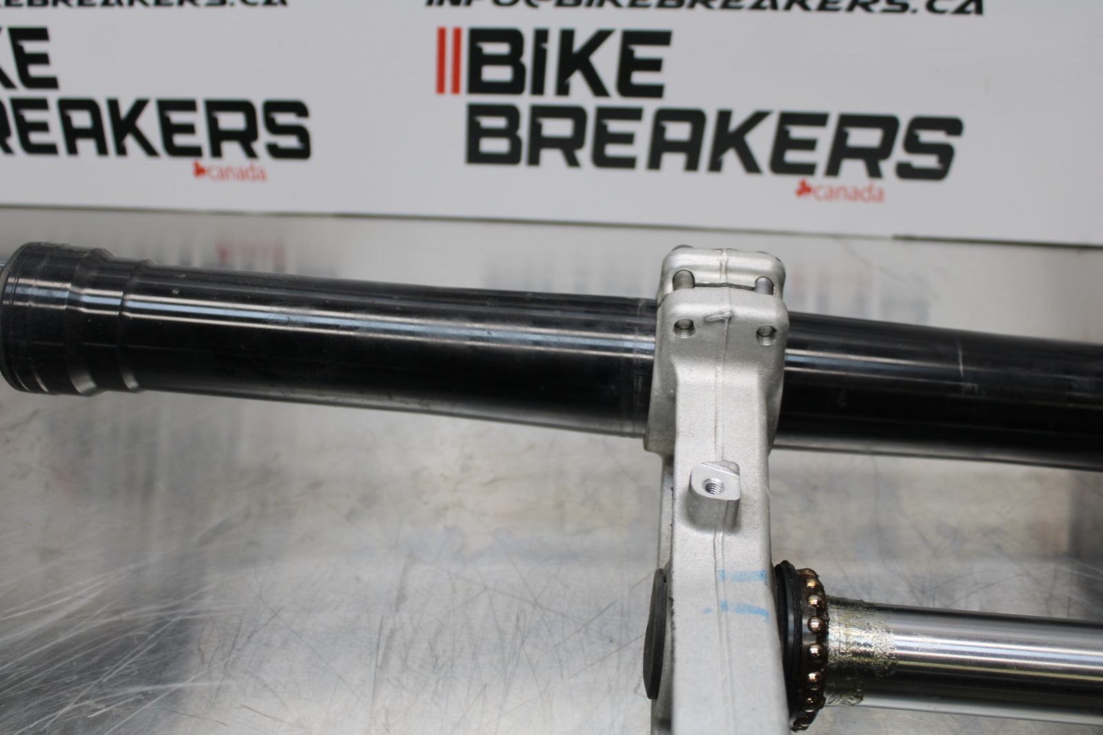 13-18 KAWASAKI NINJA ZX6R COMPLETE FRONT END FORKS SUSPENSION TRIPLE TREE BB143