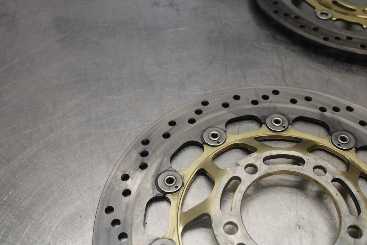 05-08 TRIUMPH SPEED TRIPLE 1050 FRONT LEFT RIGHT BRAKE ROTORS DISCS BB933