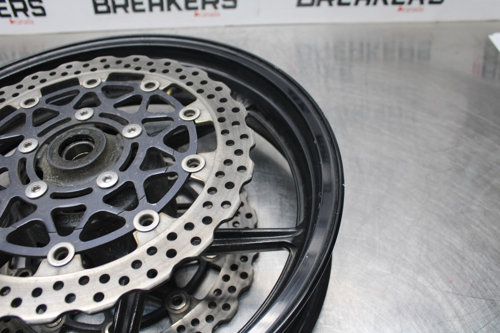 08 KAWASAKI NINJA ZX10R FRONT WHEEL FRONT RIM & ROTORS  BB201
