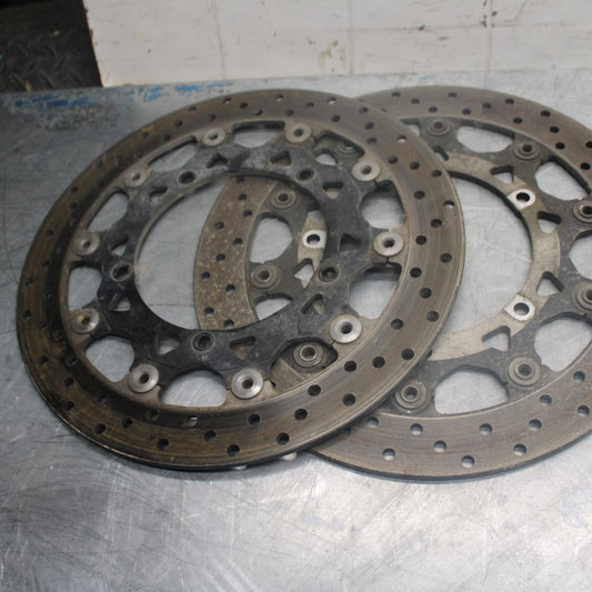 05 YAMAHA YZF R6S FRONT LEFT RIGHT BRAKE ROTORS DISCS BB462