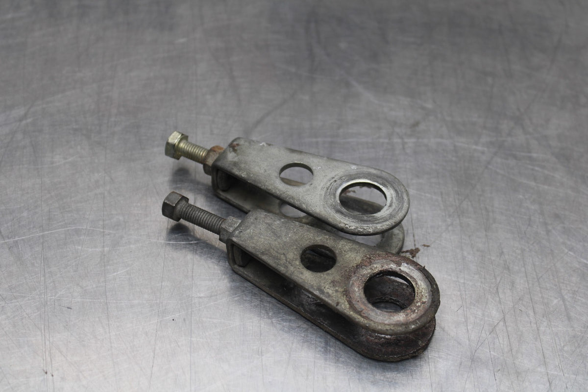 77 SUZUKI GS750 SWINGARM CHAIN TENSIONER ADJUSTMENT BRACKETS  BB779