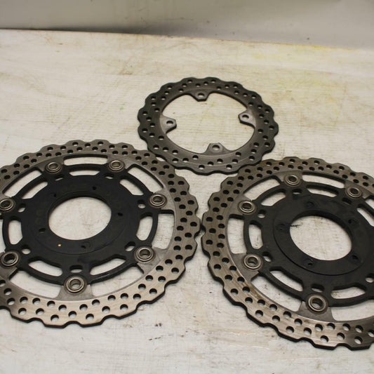 11-12 KAWASAKI NINJA 400 EX400 C FRONT REAR BRAKE ROTORS DISCS BB358