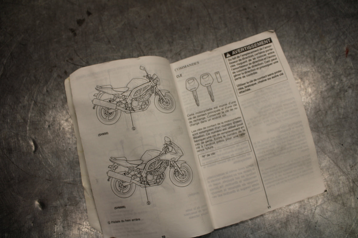 03 SUZUKI SV650S ORIGINAL OWNERS MANUAL BOOK BB130