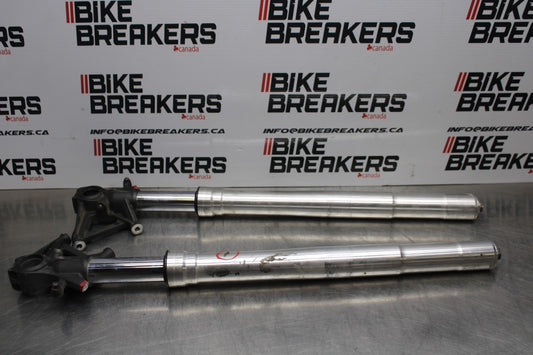 07-08 KAWASAKI NINJA ZX6R FRONT FORKS SHOCK SUSPENSION SET PAIR BB199