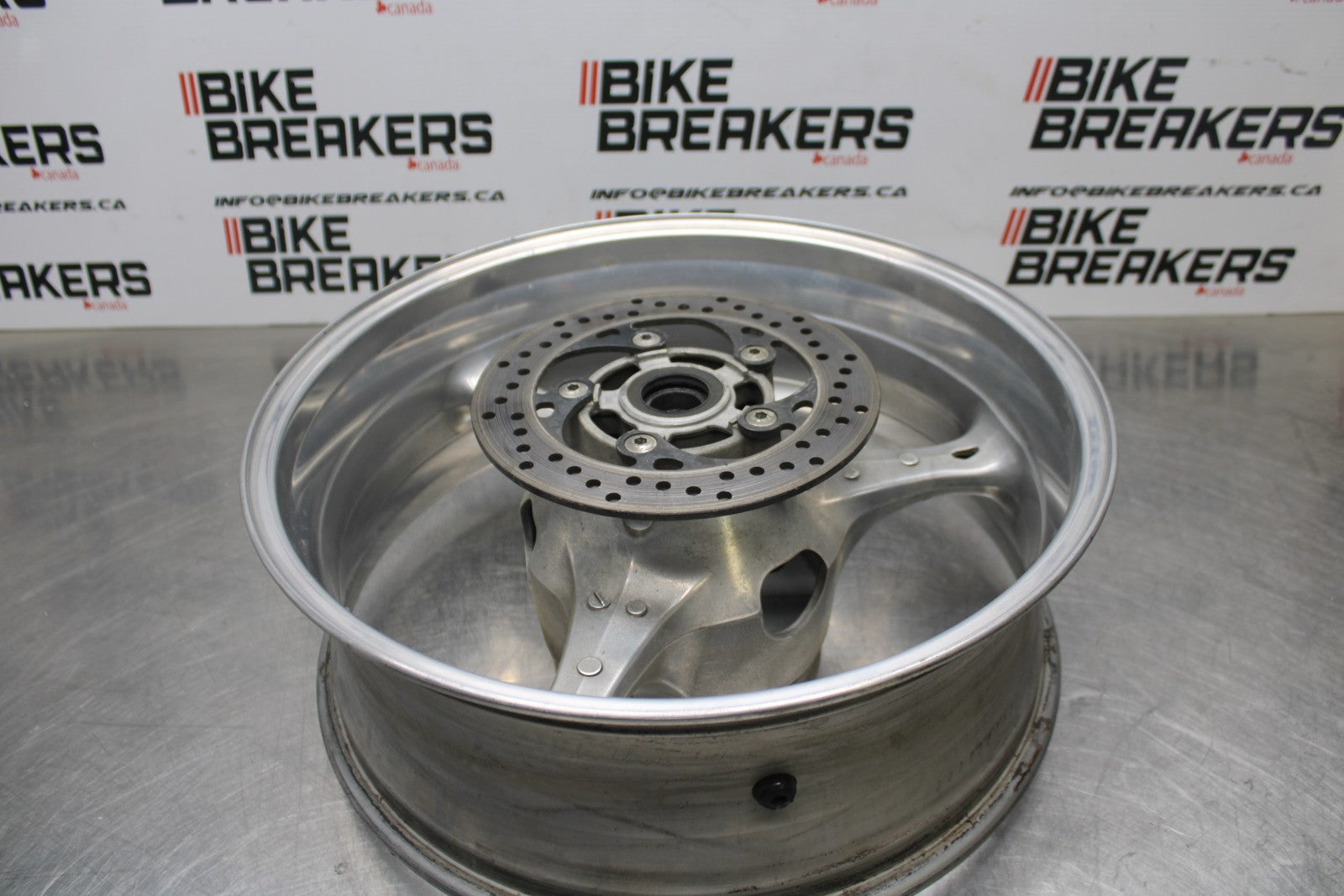 07 SUZUKI GSXR1000 REAR WHEEL BACK RIM & ROTOR BRAKE DISC BB770