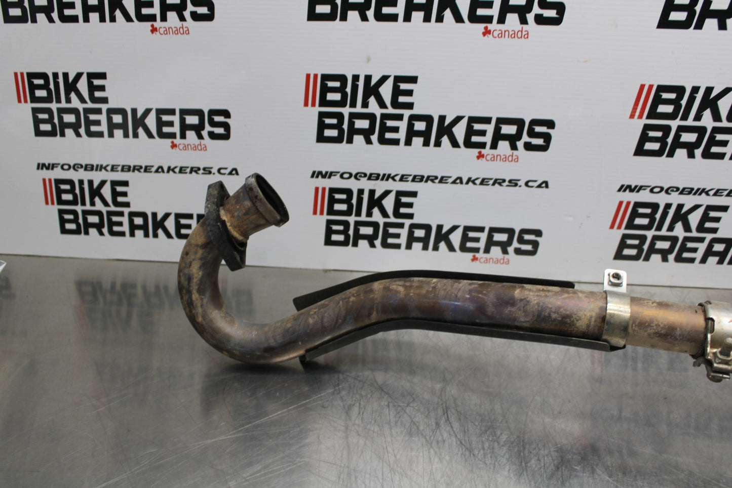 08-18 KAWASAKI KLR650 FULL EXHAUST SYSTEM HEADERS PIPE MUFFLER BB183