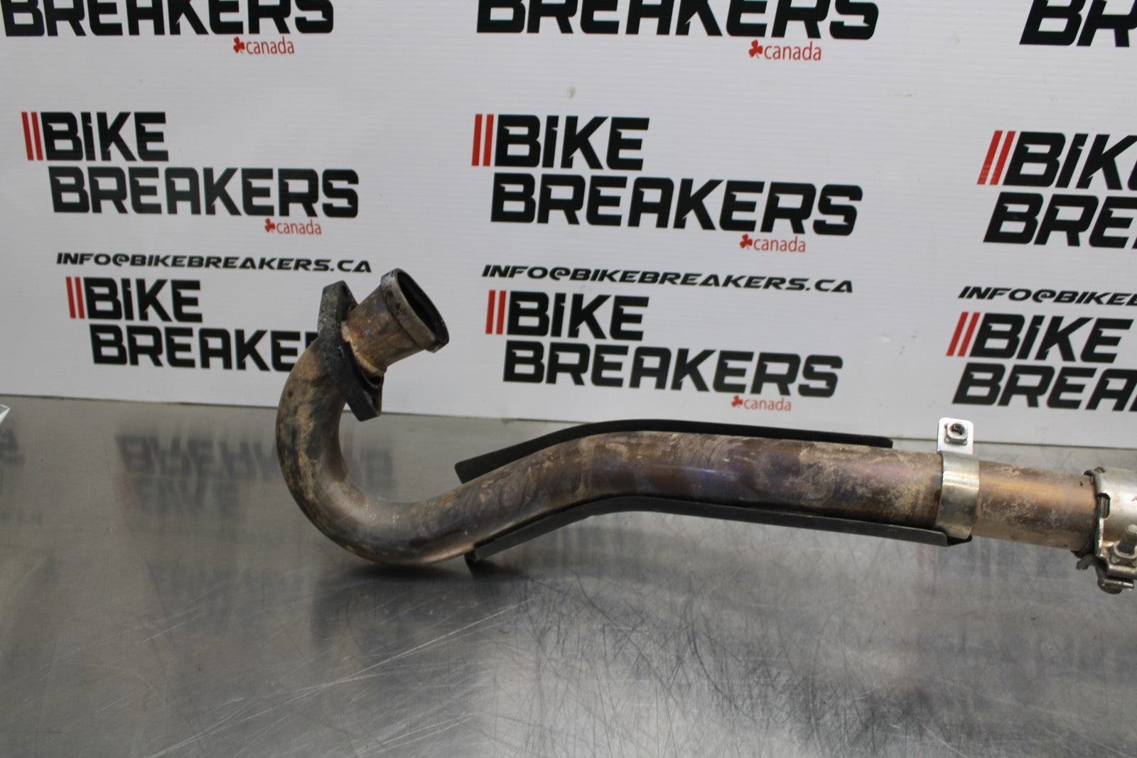 08-18 KAWASAKI KLR650 FULL EXHAUST SYSTEM HEADERS PIPE MUFFLER BB183