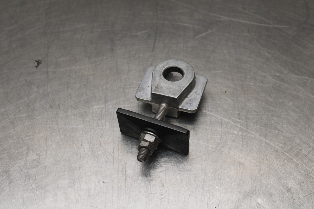 18-26 KAWASAKI Z400 SWINGARM CHAIN TENSIONER ADJUSTMENT BRACKETS  BB852